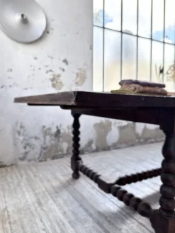 Table chêne massif 1900 style drapière XL 280cm avec allonges
