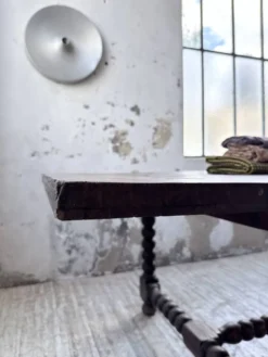 Table chêne massif 1900 style drapière XL 280cm avec allonges