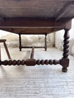 Table chêne massif 1900 style drapière XL 280cm avec allonges