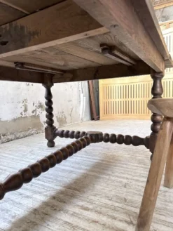 Table chêne massif 1900 style drapière XL 280cm avec allonges