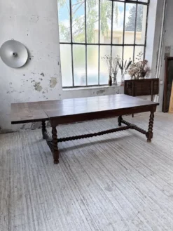 Table chêne massif 1900 style drapière XL 280cm avec allonges