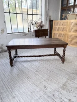 Table chêne massif 1900 style drapière XL 280cm avec allonges