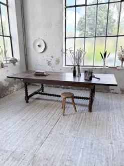 Table chêne massif 1900 style drapière XL 280cm avec allonges