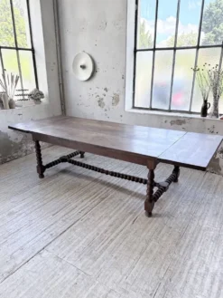 Table chêne massif 1900 style drapière XL 280cm avec allonges