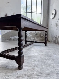 Table chêne massif 1900 style drapière XL 280cm avec allonges