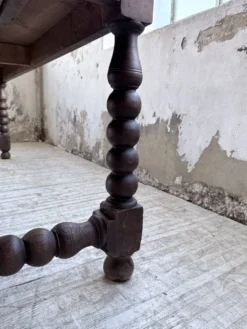 Table chêne massif 1900 style drapière XL 280cm avec allonges