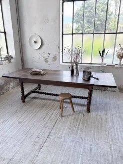 Table chêne massif 1900 style drapière XL 280cm avec allonges