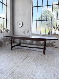 Table chêne massif 1900 style drapière XL 280cm avec allonges