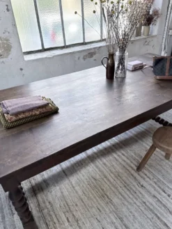 Table chêne massif 1900 style drapière XL 280cm avec allonges