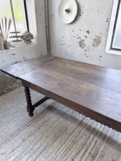 Table chêne massif 1900 style drapière XL 280cm avec allonges