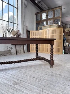 Table chêne massif 1900 style drapière XL 280cm avec allonges