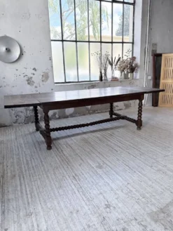 Table chêne massif 1900 style drapière XL 280cm avec allonges