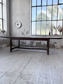 Table chêne massif 1900 style drapière XL 280cm avec allonges