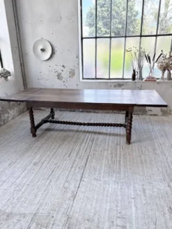 Table chêne massif 1900 style drapière XL 280cm avec allonges