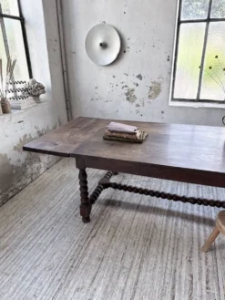 Table chêne massif 1900 style drapière XL 280cm avec allonges