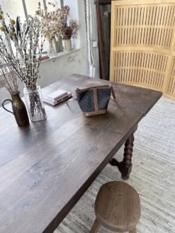 Table chêne massif 1900 style drapière XL 280cm avec allonges