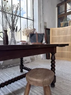 Table chêne massif 1900 style drapière XL 280cm avec allonges