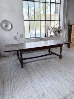 Table chêne massif 1900 style drapière XL 280cm avec allonges