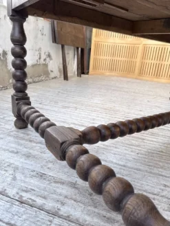 Table chêne massif 1900 style drapière XL 280cm avec allonges
