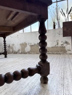 Table chêne massif 1900 style drapière XL 280cm avec allonges