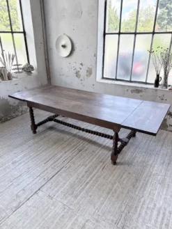 Table chêne massif 1900 style drapière XL 280cm avec allonges