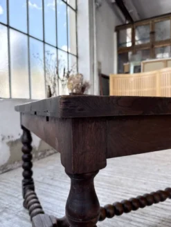 Table chêne massif 1900 style drapière XL 280cm avec allonges
