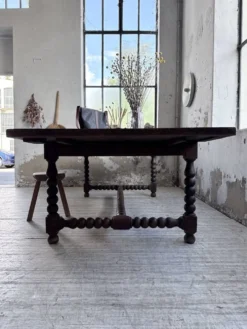 Table chêne massif 1900 style drapière XL 280cm avec allonges