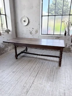 Table chêne massif 1900 style drapière XL 280cm avec allonges