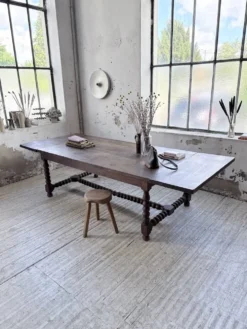 Table chêne massif 1900 style drapière XL 280cm avec allonges