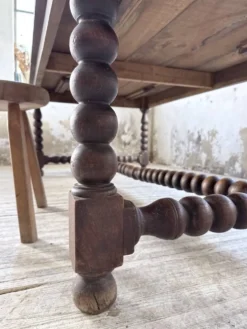 Table chêne massif 1900 style drapière XL 280cm avec allonges