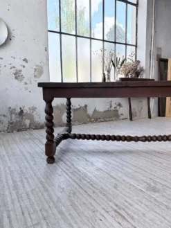 Table chêne massif 1900 style drapière XL 280cm avec allonges