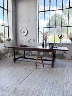 Table chêne massif 1900 style drapière XL 280cm avec allonges