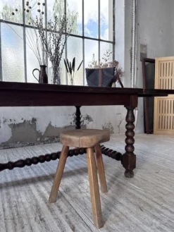 Table chêne massif 1900 style drapière XL 280cm avec allonges