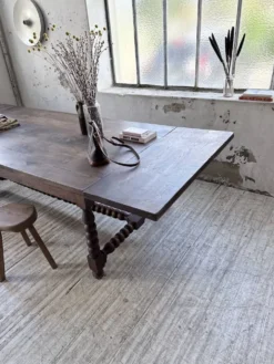 Table chêne massif 1900 style drapière XL 280cm avec allonges
