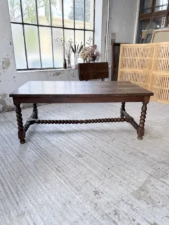 Table chêne massif 1900 style drapière XL 280cm avec allonges