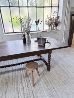 Table chêne massif 1900 style drapière XL 280cm avec allonges