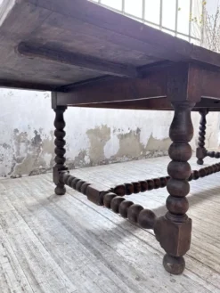 Table chêne massif 1900 style drapière XL 280cm avec allonges