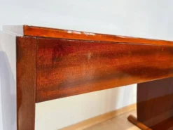 Table console Art Déco en racines de thuya, bouleau et argent, France, 1925