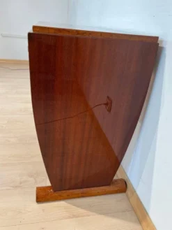 Table console Art Déco en racines de thuya, bouleau et argent, France, 1925