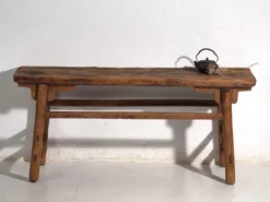 Table console basse ancienne en bois de pin – Chine, vers 1900