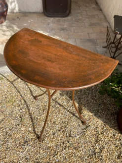 Table console en fer forgé artisanal