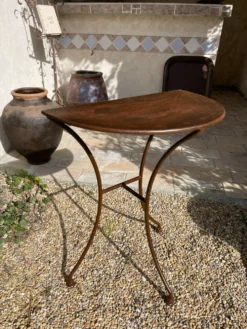 Table console en fer forgé artisanal