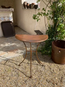 Table console en fer forgé artisanal