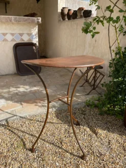 Table console en fer forgé artisanal