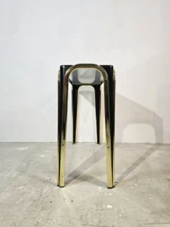 Table console en verre et dorée des années 50 – Style moderne du milieu du siècle