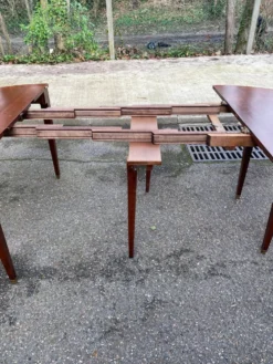 Table console extensible en bois du 19ème avec 3 rallonges