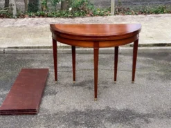 Table console extensible en bois du 19ème avec 3 rallonges