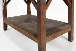 Table console industrielle française en bois, années 1920