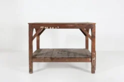 Table console industrielle française en bois, années 1920
