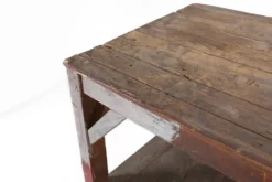 Table console industrielle française en bois, années 1920
